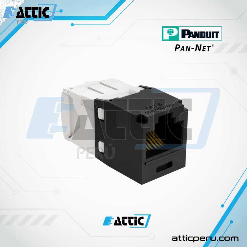 Jack RJ45 Cat6 MINI-COM Negro Panduit PANNET CJ688TGBL