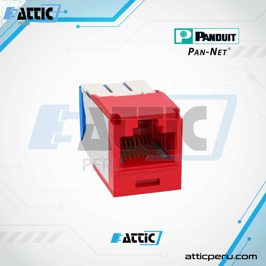 Jack RJ45 Cat6A MINI-COM Rojo Panduit PANNET CJ6X88TGRD