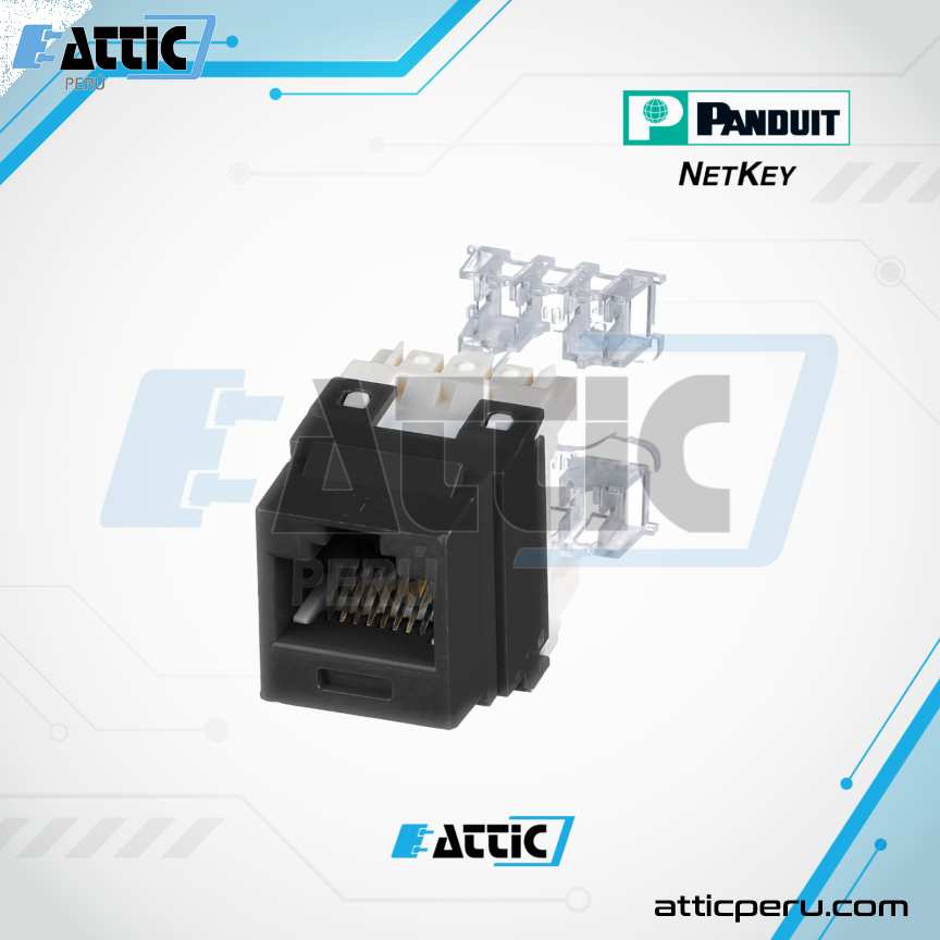 Jack RJ45 Cat6 Negro Ponchado Panduit NETKEY NK688MBL