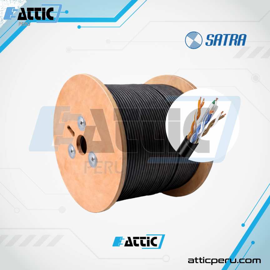 Cable UTP SATRA Cat 6 4x23 Exterior Negro 202043010