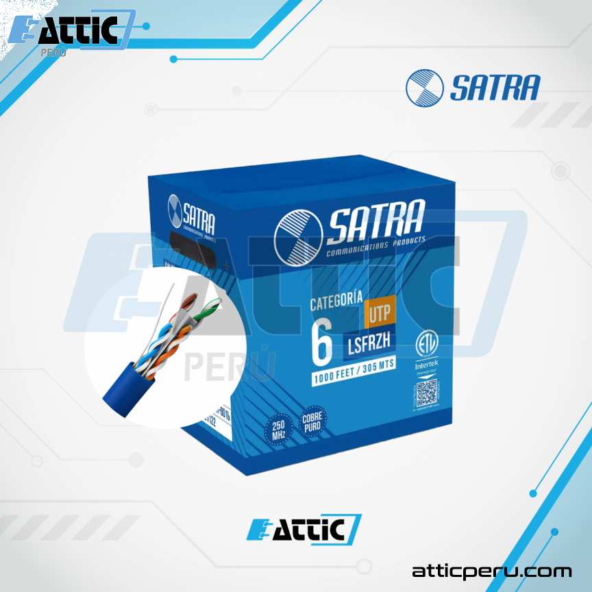 Cable UTP SATRA Cat6 LSFRZH 4x24 Interior Azul 0212021122