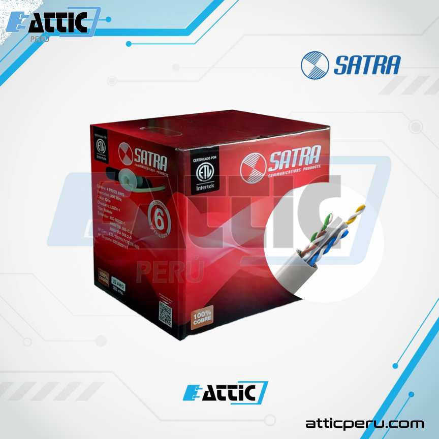 Cable UTP SATRA Cat6 LSZH 4x23 Interior Gris 0212022111