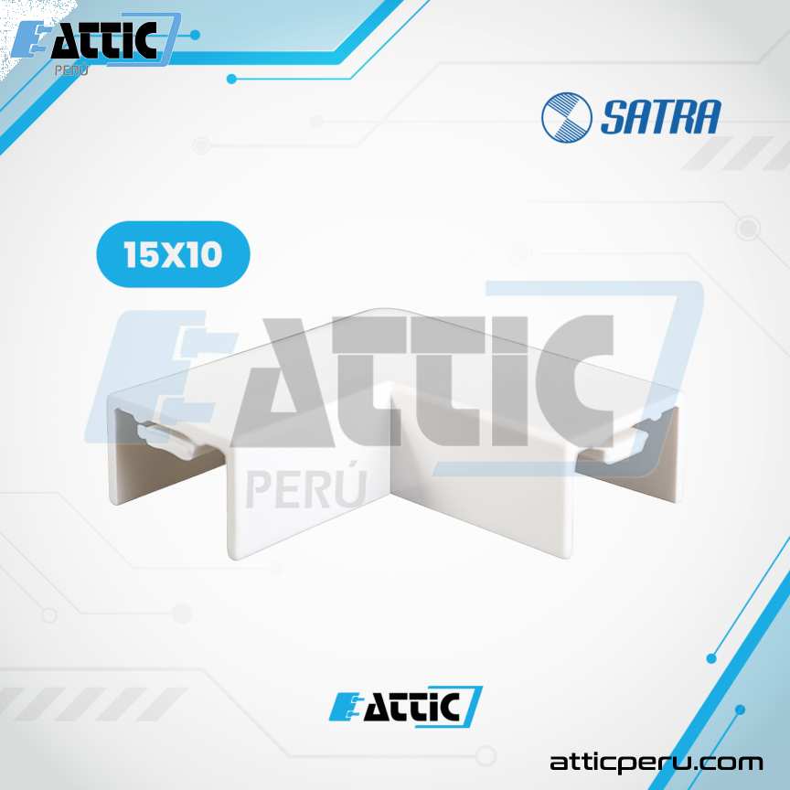 Ángulo Plano PVC 15x10 para canaletas SATRA