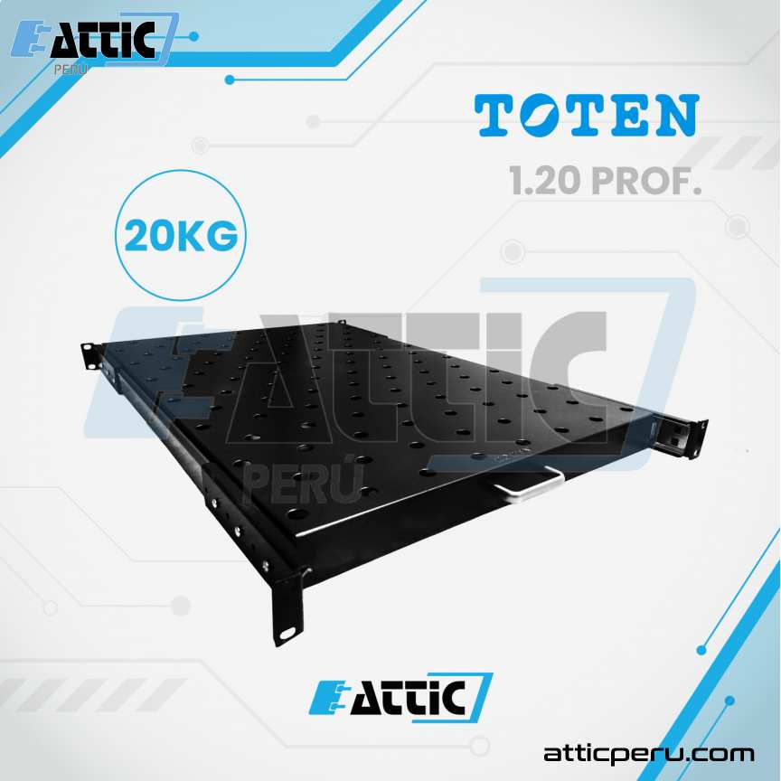 Bandeja Retráctil TOTEN 20kg 1.20Prof. para Gabinete SG.0574.1901